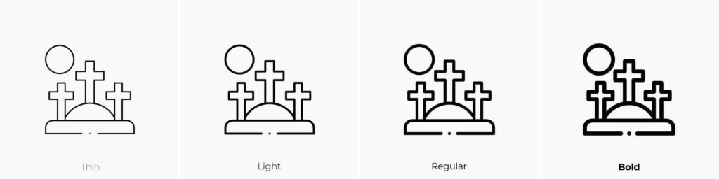 golgotha icon. Thin, Light, Regular And Bold style design isolated on white background Stock Free