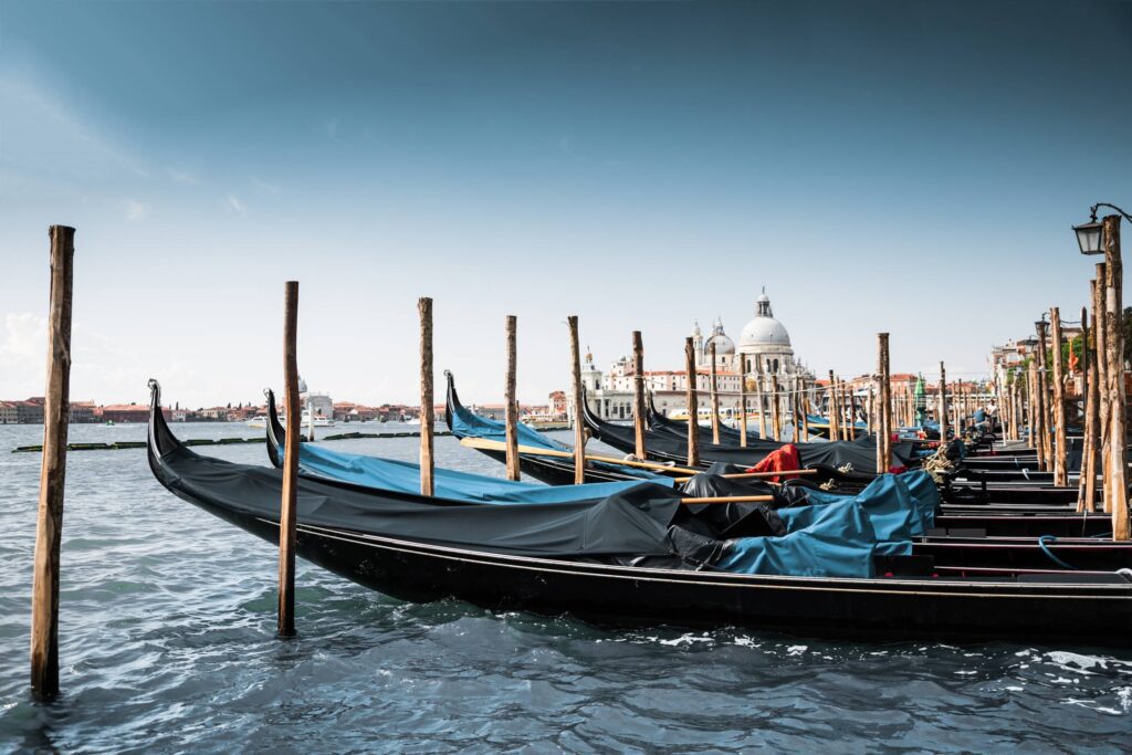 Gondola Boats in Venice, Italy Free Photo