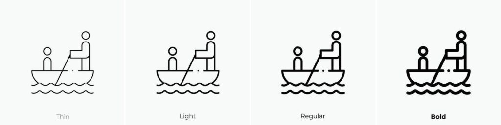 gondolier icon. Thin, Light, Regular And Bold style design isolated on white background Stock Free