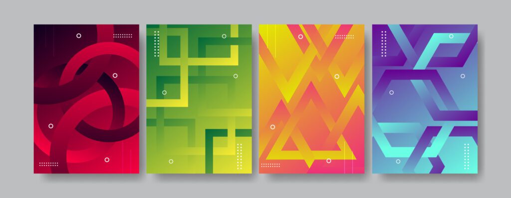 Gradient Vertical Poster Collection. Geometry Shape Free Vector