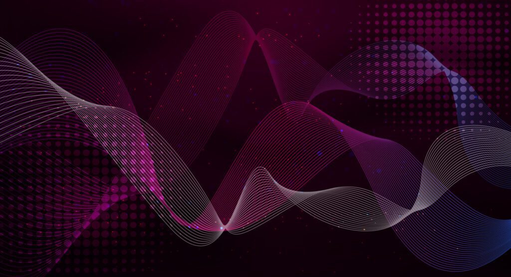 Gradient wave abstract background vector with purple color. Suitable for night party theme. Free Vector