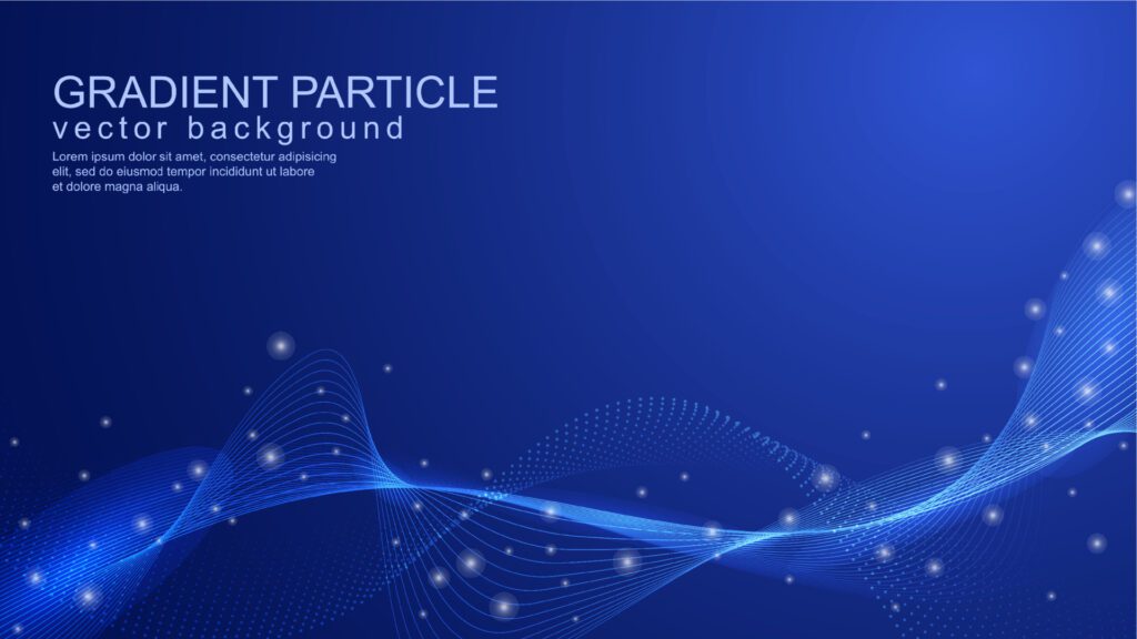 Gradient wave particles background Free Vector