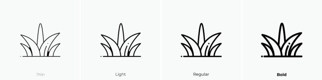 grass icon. Thin, Light, Regular And Bold style design isolated on white background Stock Free