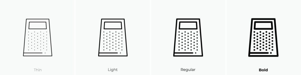 grater icon. Thin, Light, Regular And Bold style design isolated on white background Stock Free