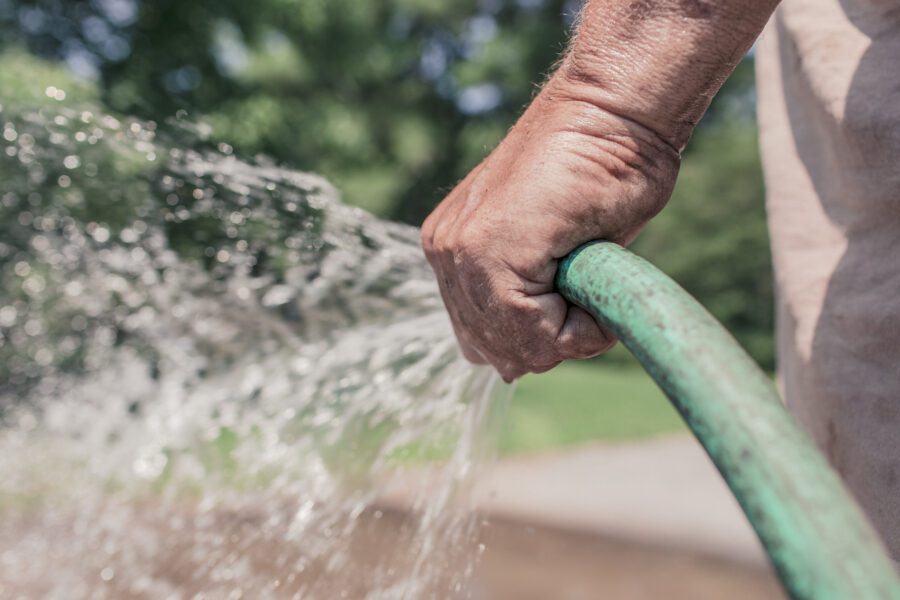 Watering the Lawn Free Stock Photo