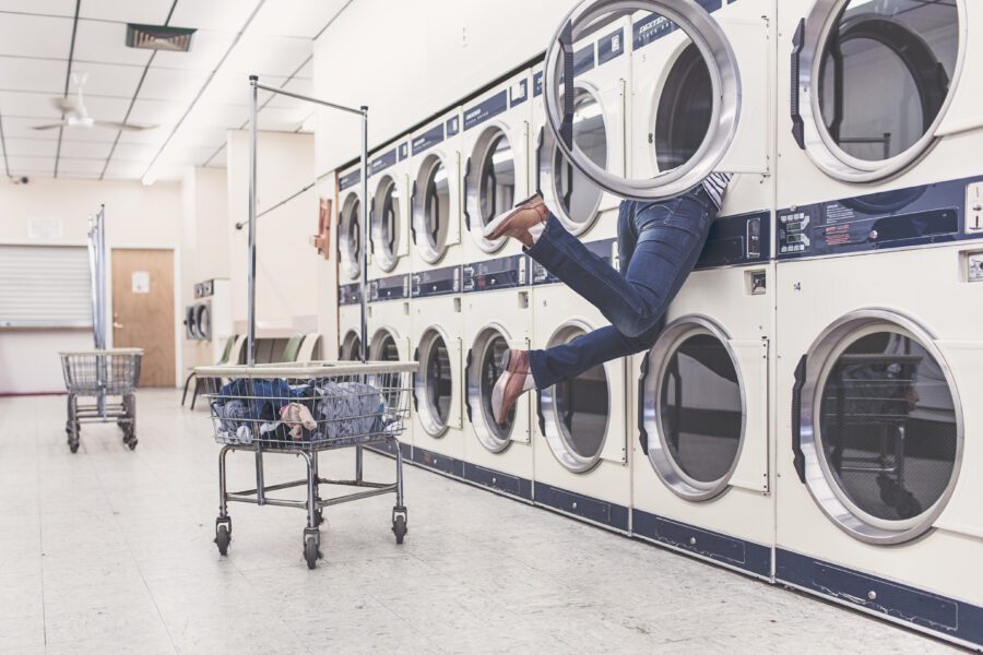 Woman in Washing Machine Free Stock Photo