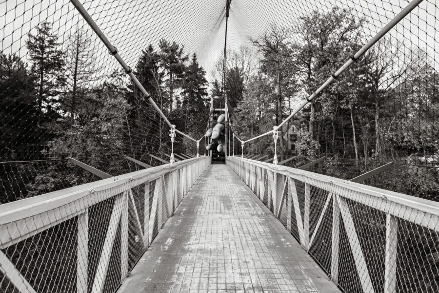 Pedestrian Suspension Bridge Free Stock Photo