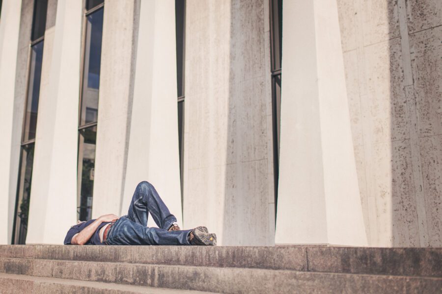 Laying Down on Pavement Free Stock Photo