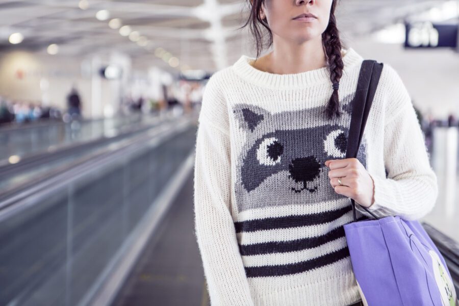 Woman on Conveyor Belt Free Stock Photo