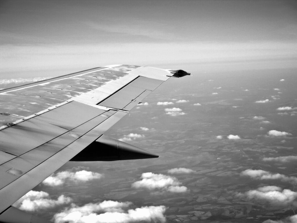 Flying Aeroplane Wing Free Stock Photo