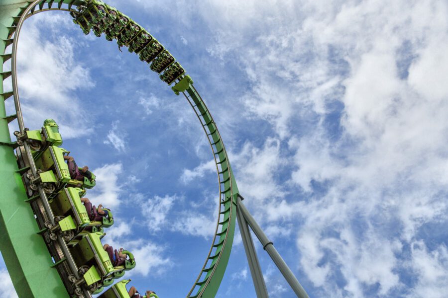 Rollercoaster & Blue Sky Free Stock Photo