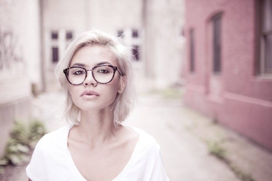 Blonde Woman & Glasses Free Stock Photo