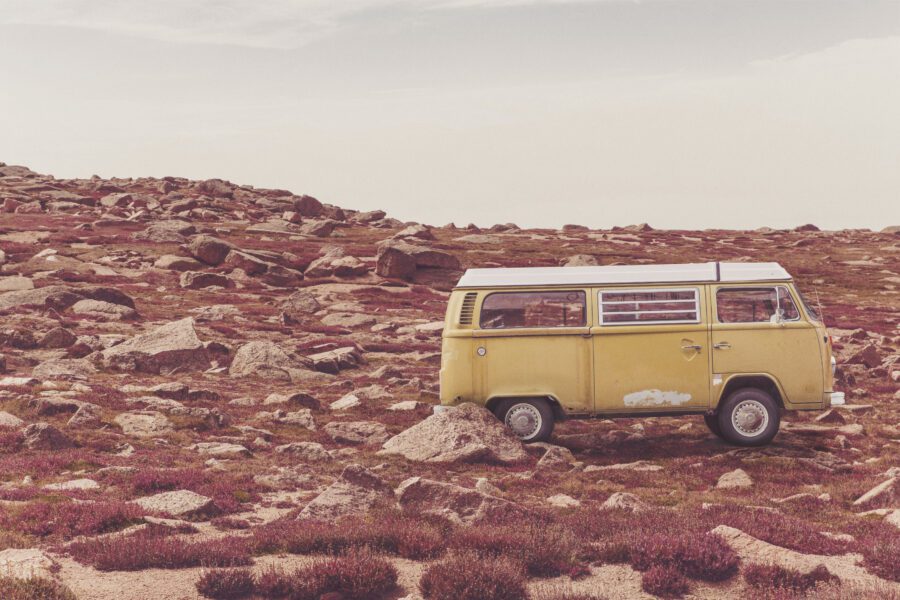 Adventurous Yellow Bus Free Stock Photo