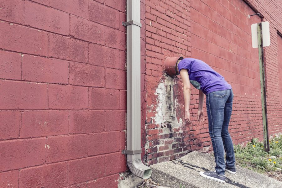 Stuck in the Wall Free Stock Photo