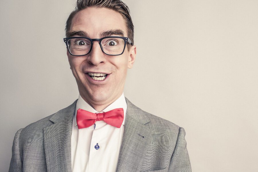 Happy Man With Bow-Tie Free Stock Photo