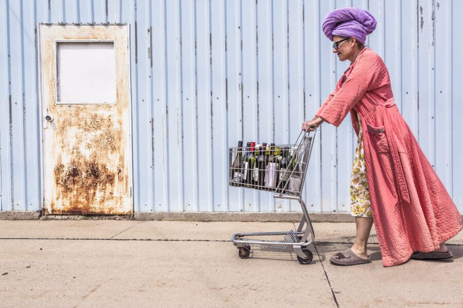 Pushing Shopping Cart Free Stock Photo