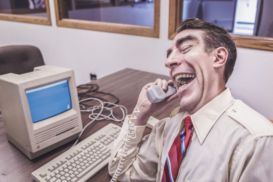 Corporate Worker on Phone Free Stock Photo