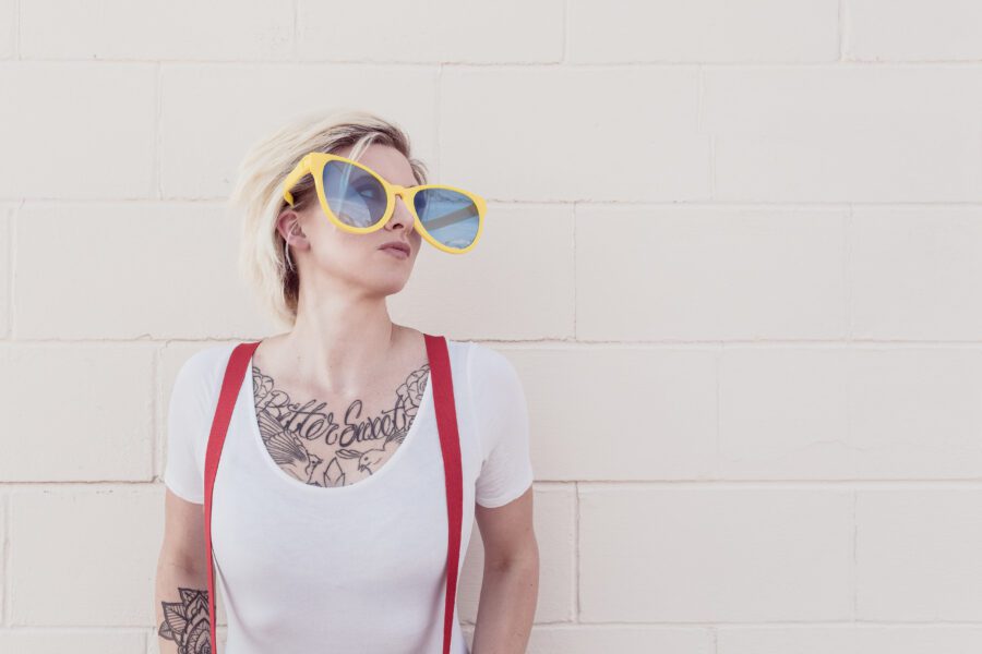 Blond Woman & Sunglasses Free Stock Photo