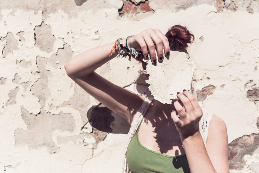 Woman Hiding Her Face Free Stock Photo