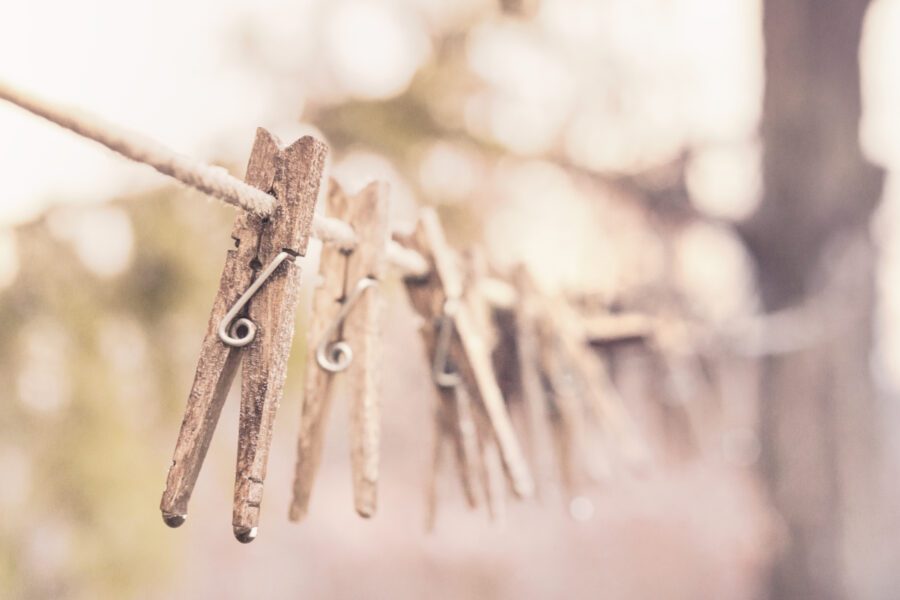 Pegs on Washing LIne Free Stock Photo