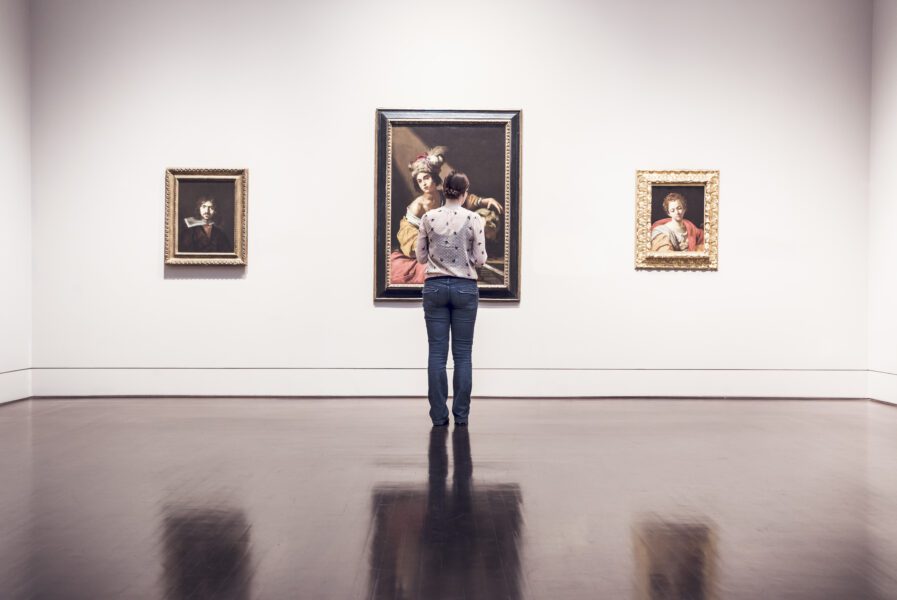 Man in Art Gallery Free Stock Photo