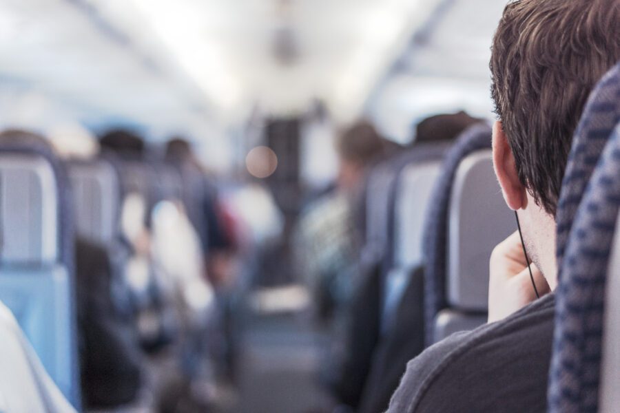 Airplane Passengers Free Stock Photo