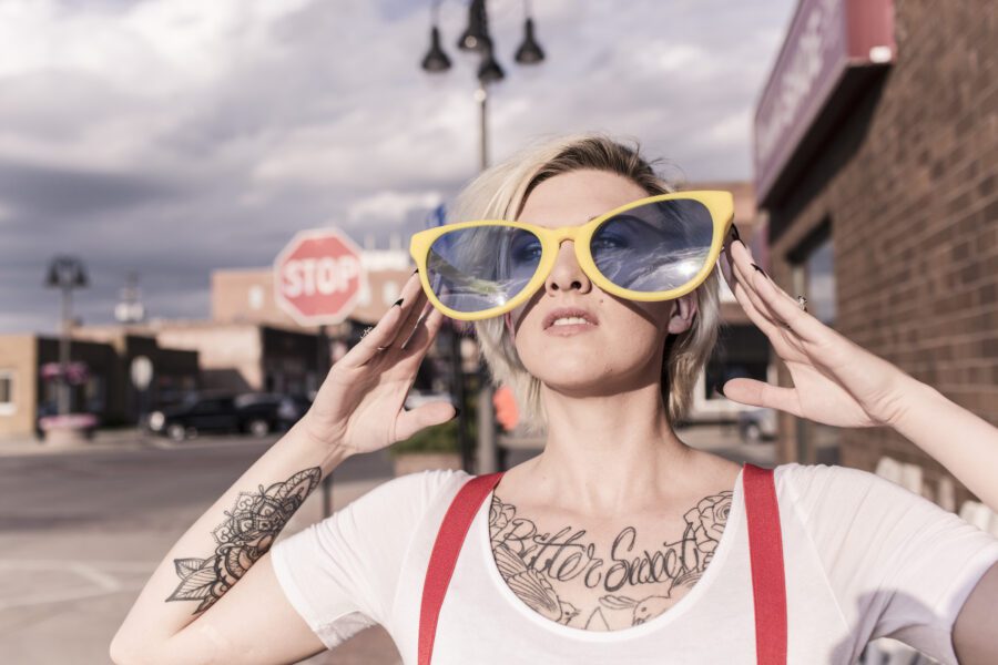 Girl With Big Sunglasses Free Stock Photo