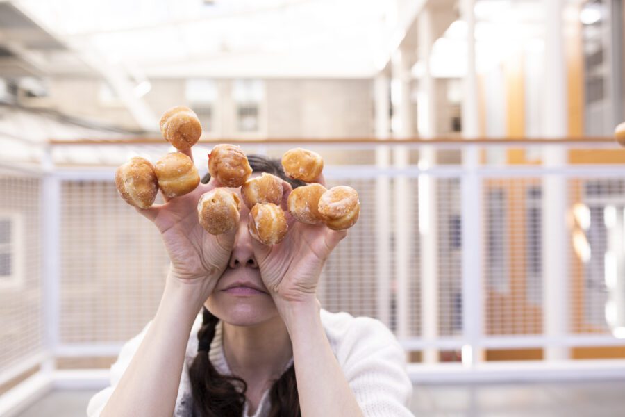 Woman with Donuts Free Stock Photo