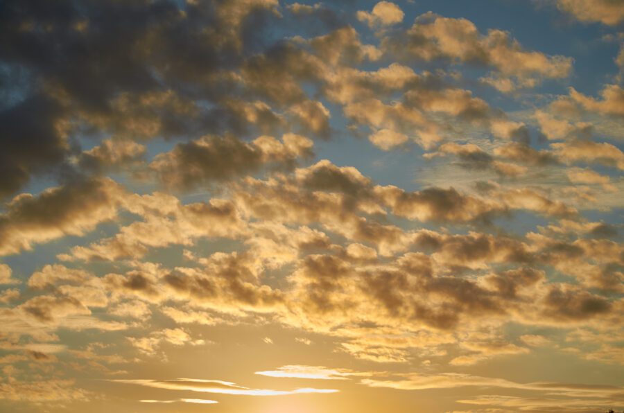 Golden Clouds Dusk Free Stock Photo