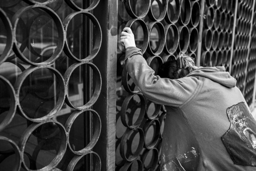 Person on the Fence Free Stock Photo