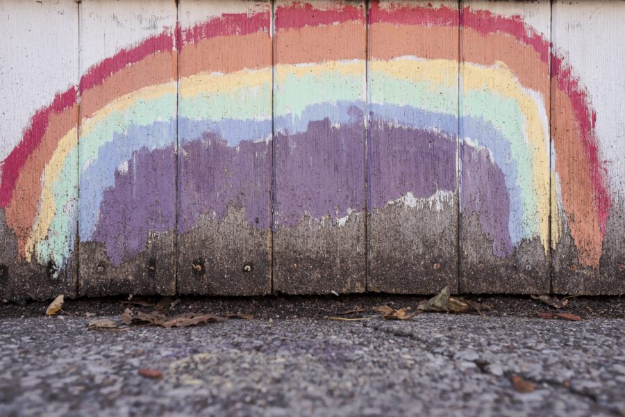 Rainbow Wall Free Stock Photo