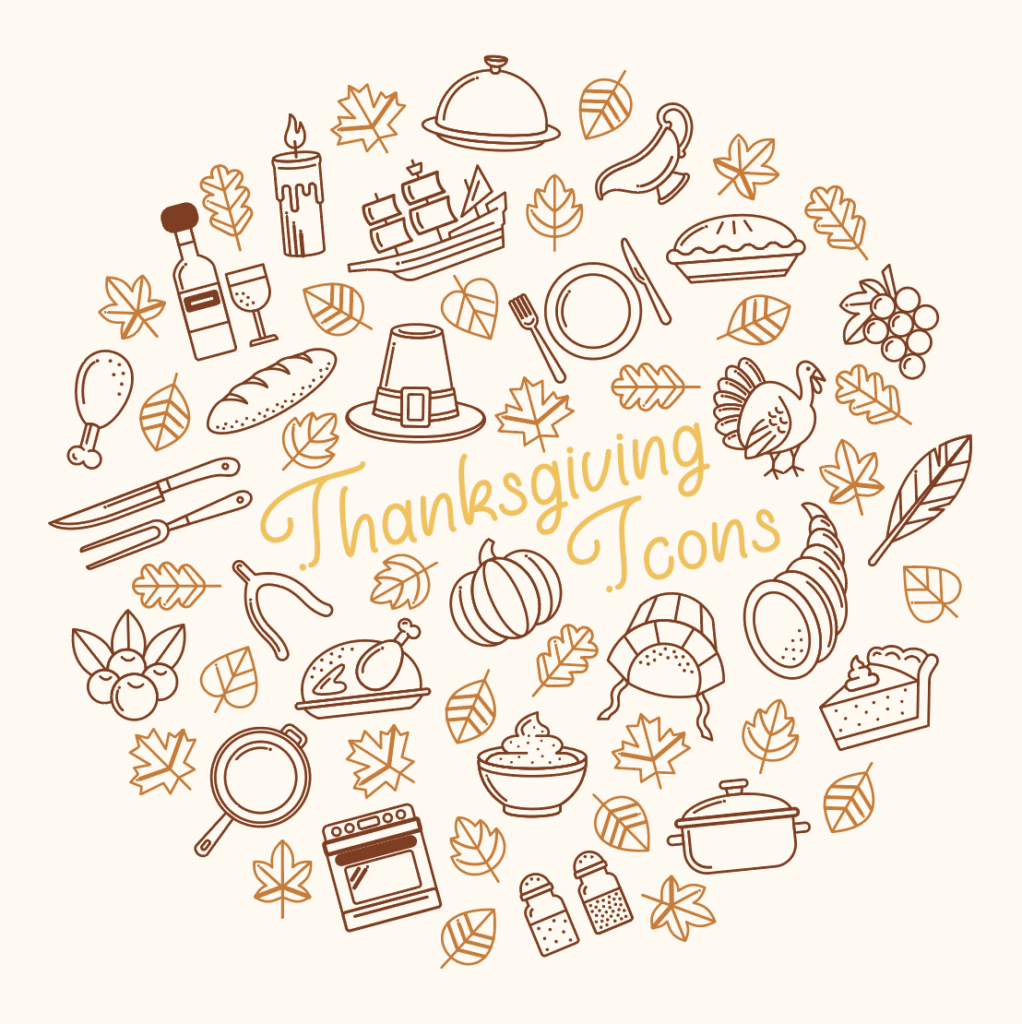 Thanksgiving Icons Free Stock Vector