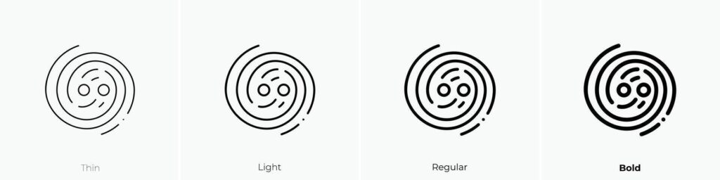 gravitational waves icon. Thin, Light, Regular And Bold style design isolated on white background Stock Free