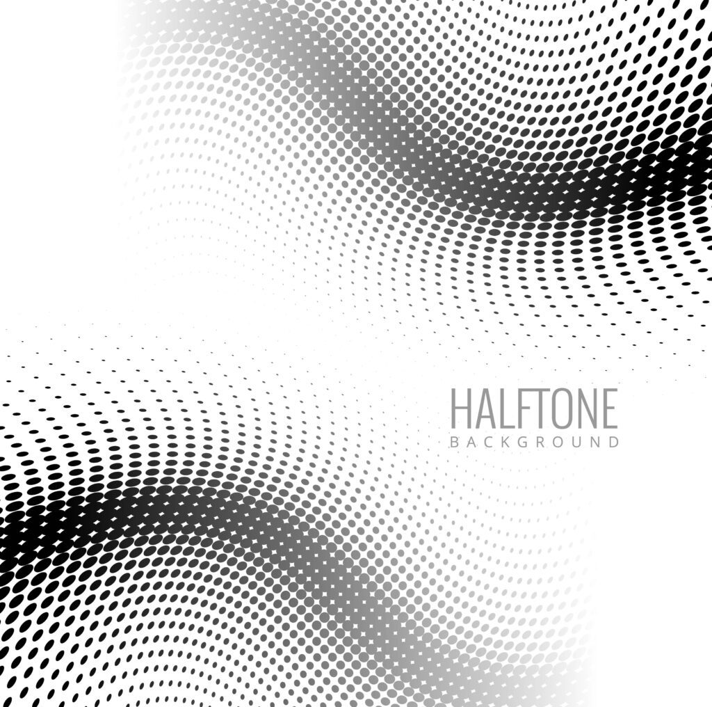 Gray halftone wave background vector Free Vector