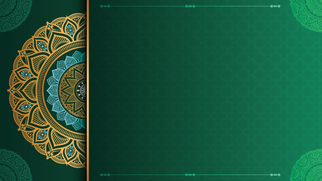 Green golden islamic geometric pattern mandala background arabic banner Free Vector