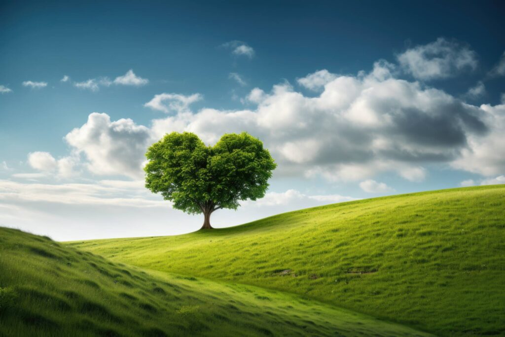 Green Heart-shaped Tree Stock Free