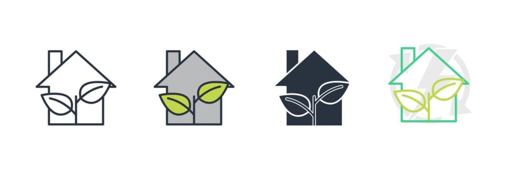 green house icon logo vector illustration. eco house. smart home symbol template for graphic and web design collection Stock Free