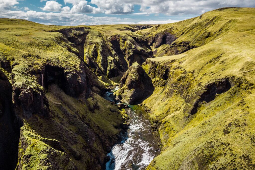 Green Nature in Iceland Aerial Free Photo