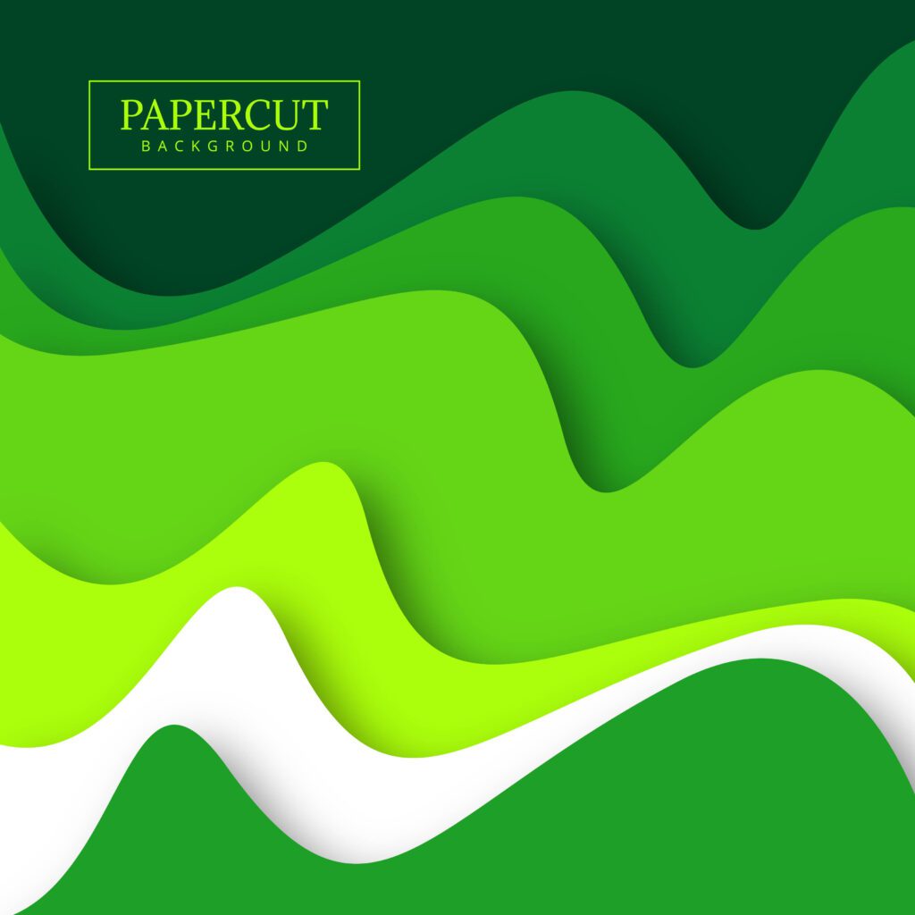 Green papercut colorful background vector Free Vector