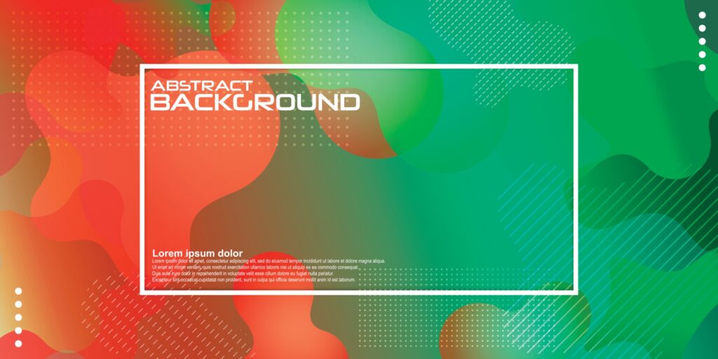 Green red liquid color background. Dynamic textured geometric element design with dots decoration. Modern gradient light vector illustration. Free Vector