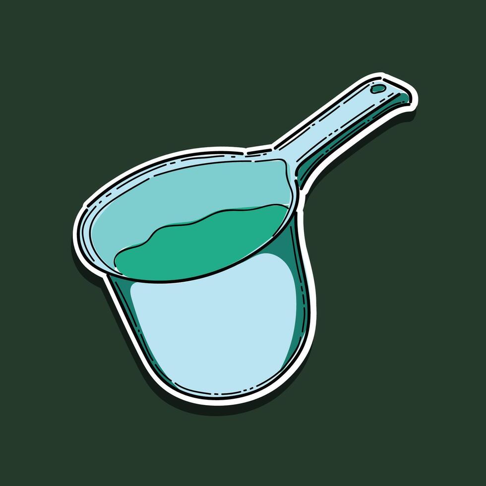 Green water dipper or bath dipper icon illustration in trendy style. Editable graphic resources for various purposes. water dipper illustration design art Stock Free