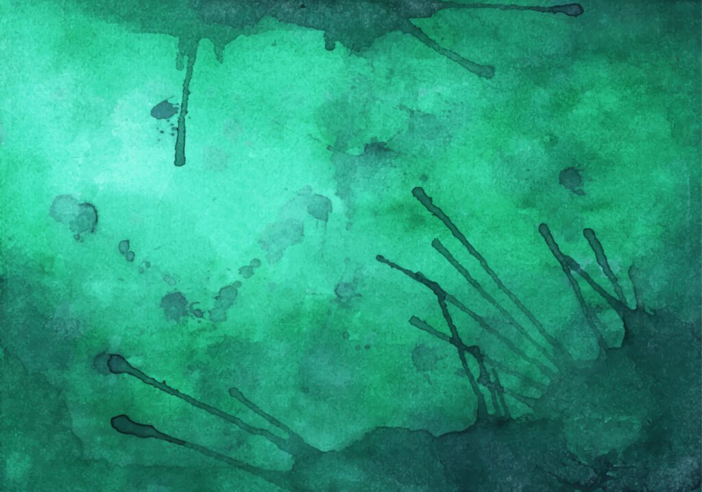 Green watercolor paint splash background. Free Vector