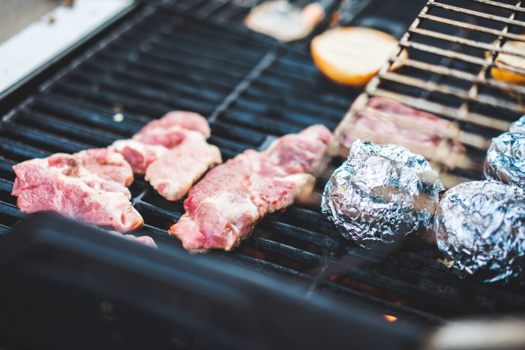 Grilled Meat on BBQ Garden Party Free Photo