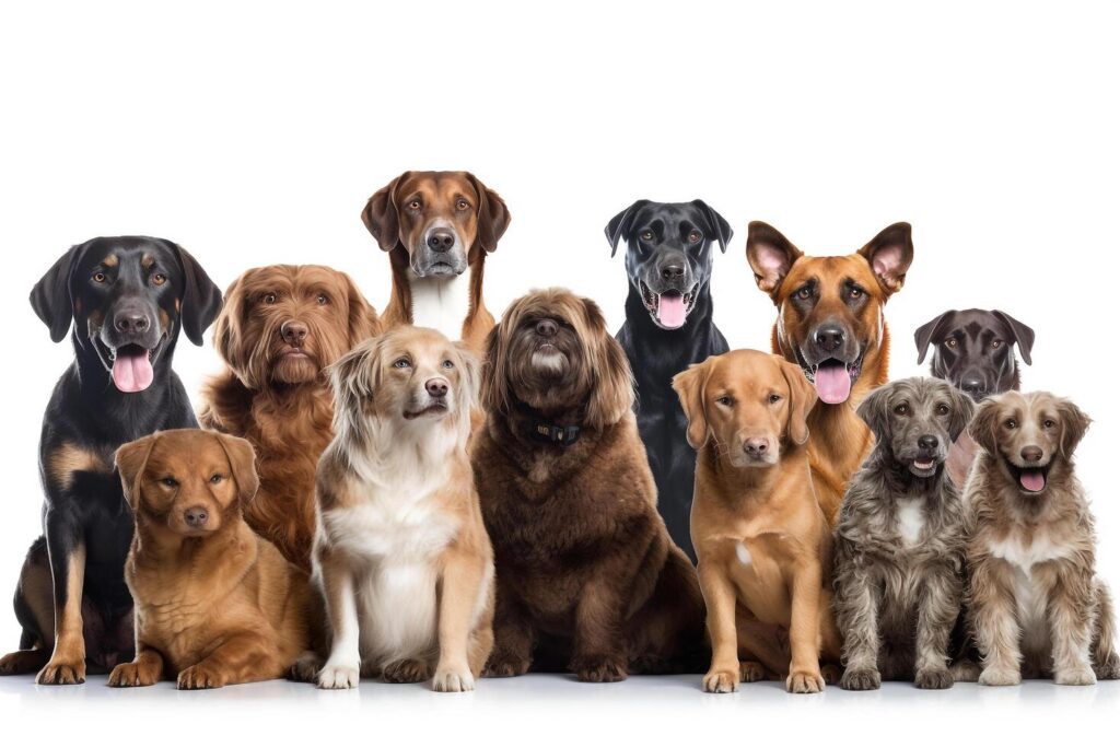 Group of portrait dog on white background.. Stock Free