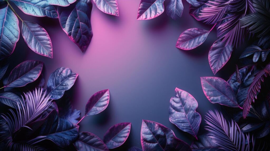 Group of Purple Leaves on Purple Background Stock Free