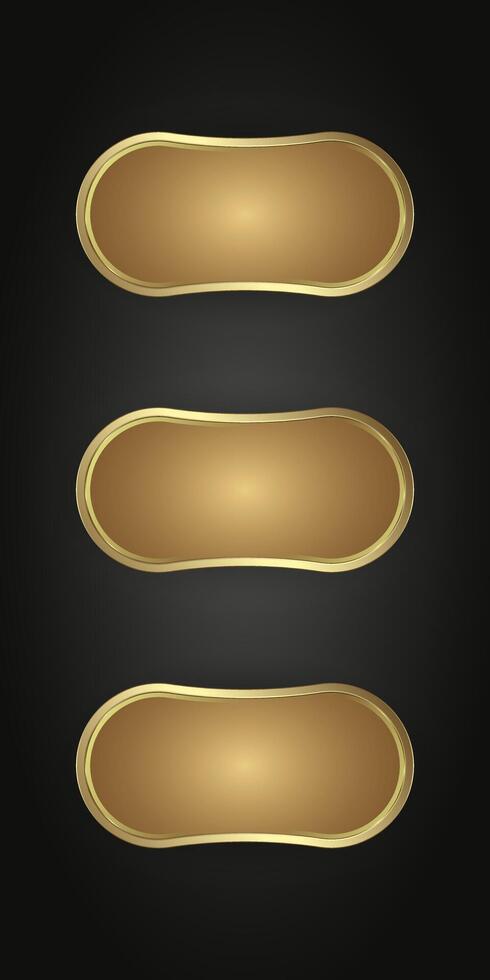 Groups of premium infographic icon on dark gradient background for gold Infographic design. Collection of Luxury Gold web buttons. and vector, illustration Stock Free