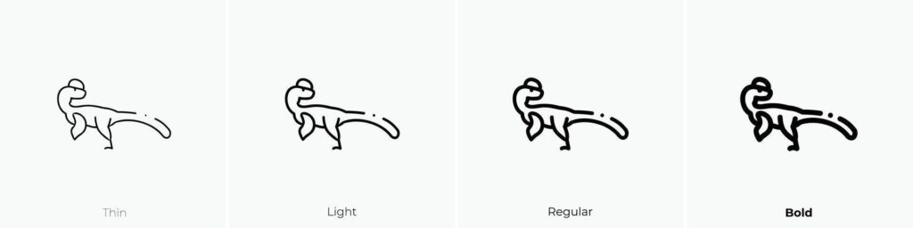 guanlong icon. Thin, Light, Regular And Bold style design isolated on white background Stock Free