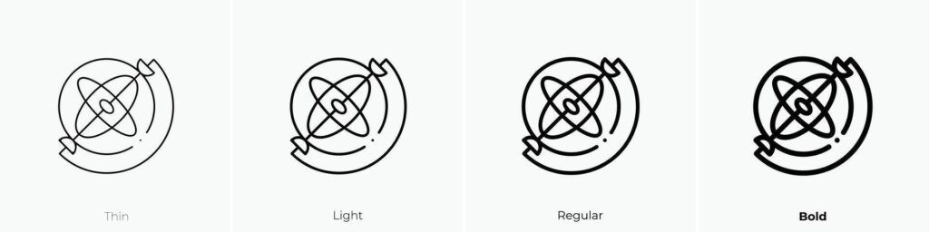 gyroscope icon. Thin, Light, Regular And Bold style design isolated on white background Stock Free