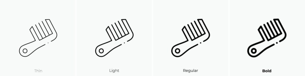 hairbrush icon. Thin, Light, Regular And Bold style design isolated on white background Stock Free