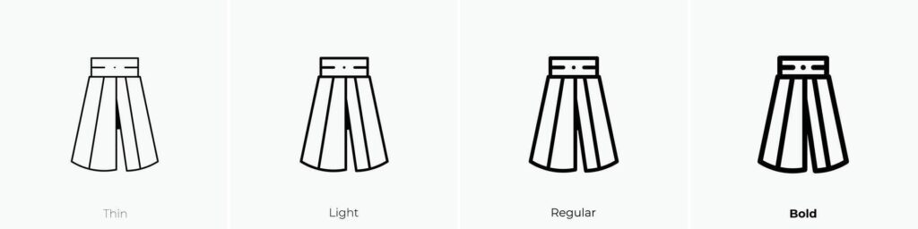 hakama icon. Thin, Light, Regular And Bold style design isolated on white background Stock Free